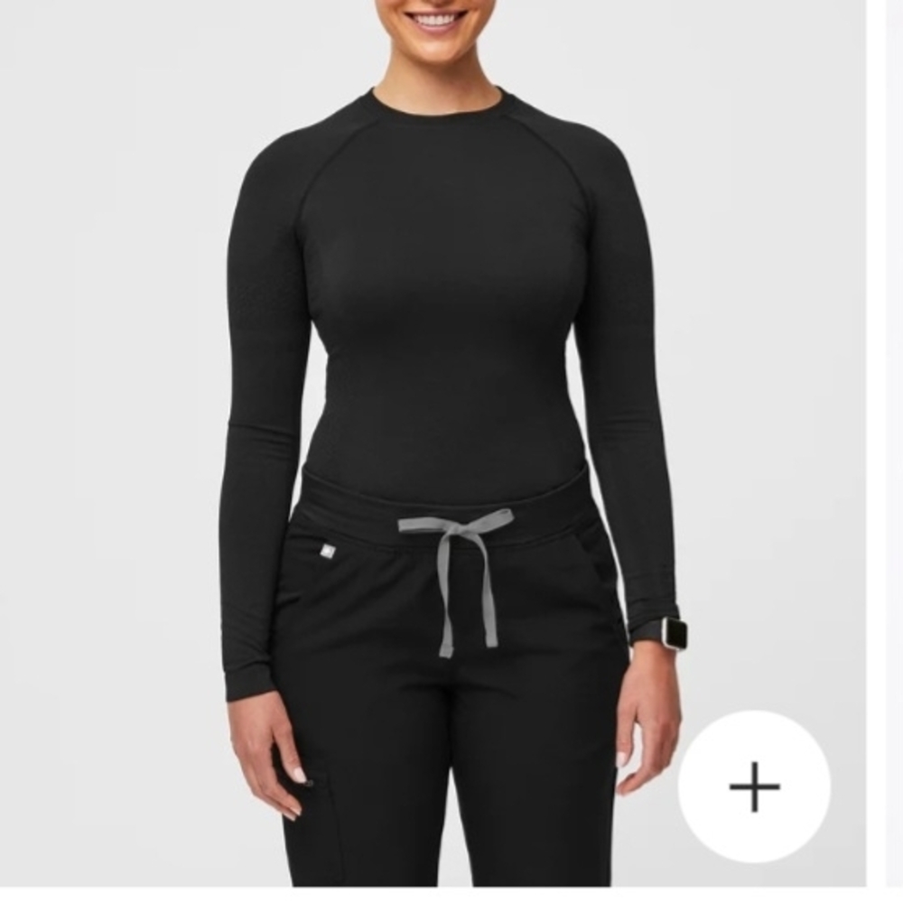 Figs Women's Black Long Sleeve Top